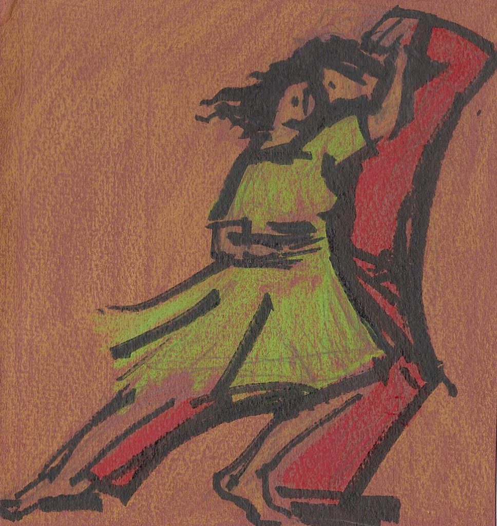 Bild: Kreidezeichnung Tango tanzendes Paar